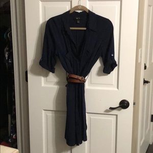Navy shirt dress